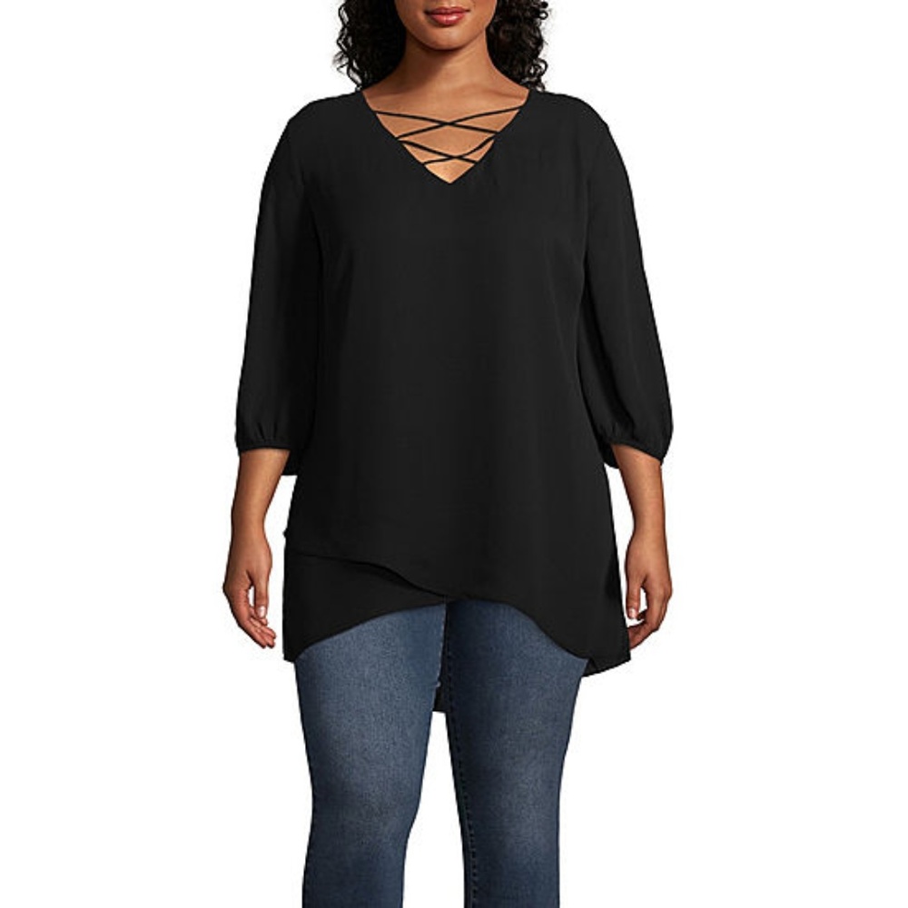 Relished.  Cross Strap Front Tunic - Plus Size